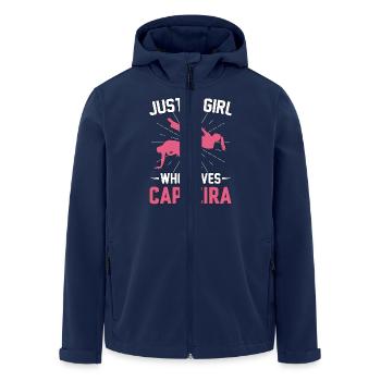Nur ein Mädchen, das Capoeira liebt - Recycelte Männer Softshell-Jacke von Stanley/Stella - Navy - Vorne - AI Model Male 185 light (185cm)