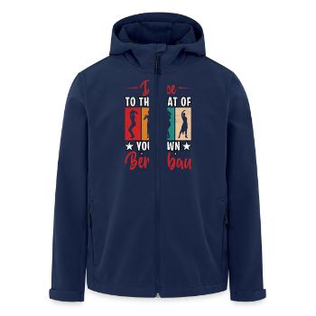 Dance to the beat of your own berimbau - Men’s Recycled Softshell Jacket by Stanley/Stella - navy - Front - AI Model Male 185 light (185cm)
