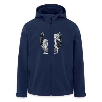 Hufeisen Einhorn Einhörner Pferd Pferde - Recycelte Männer Softshell-Jacke von Stanley/Stella - Navy - Vorne - AI Model Male 185 light (185cm)
