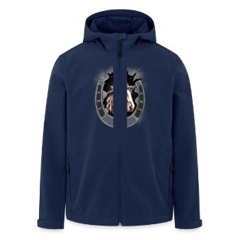Horseshoe Horse Head Horse Horse Rider - Men’s Recycled Softshell Jacket by Stanley/Stella - navy - Front - AI Model Male 185 light (185cm)