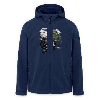 Nature Corbeau Corbeau Corbeaux Montagnes - Veste softshell homme en polyester recyclé Stanley/Stella - marine - Devant - AI Model Male 185 light (185cm)
