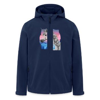 Einhorn Einhörner Fabelwesen Fabeltiere Kind Pferd - Recycelte Männer Softshell-Jacke von Stanley/Stella - Navy - Vorne - AI Model Male 185 light (185cm)
