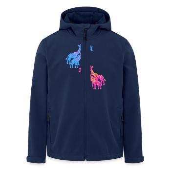 Giraffe Afrika Safari Savanne 80er 90er Kind - Recycelte Männer Softshell-Jacke von Stanley/Stella - Navy - Vorne - AI Model Male 185 light (185cm)