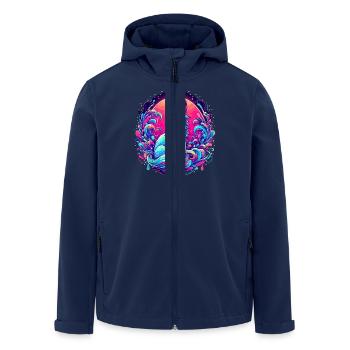 Fox Art Psychedelic - Men’s Recycled Softshell Jacket by Stanley/Stella - navy - Front - AI Model Male 185 light (185cm)