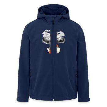 Schamanen Fuchs Füchse Schamane - Recycelte Männer Softshell-Jacke von Stanley/Stella - Navy - Vorne - AI Model Male 185 light (185cm)