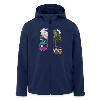 Witch Witches Halloween Construction Trailer - Men’s Recycled Softshell Jacket by Stanley/Stella - navy - Front - AI Model Male 185 light (185cm)