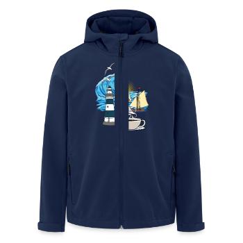 Mer du Nord maritime Mer Baltique Seagull Tasse à café Ahoy - Veste softshell homme en polyester recyclé Stanley/Stella - marine - Devant - AI Model Male 185 light (185cm)