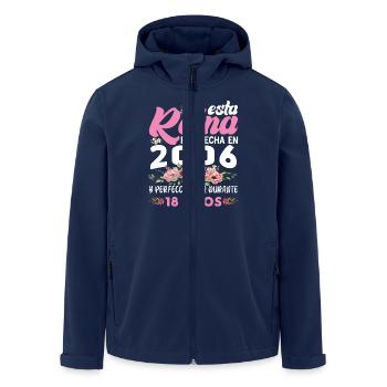 Cadeau d’anniversaire 18 ans femme Made In 2006 - Veste softshell homme en polyester recyclé Stanley/Stella - marine - Devant - AI Model Male 185 light (185cm)