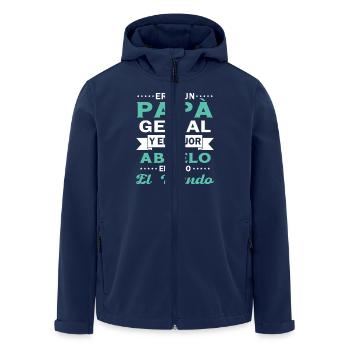 Cooler Vater und der beste Opa der ganzen Welt - Recycelte Männer Softshell-Jacke von Stanley/Stella - Navy - Vorne - AI Model Male 185 light (185cm)