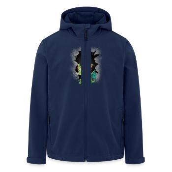 Vollmond Drache Drachen Mond Fabelwesen - Recycelte Männer Softshell-Jacke von Stanley/Stella - Navy - Vorne - AI Model Male 185 light (185cm)