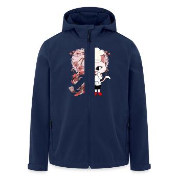 Asien Katze Kätzchen Köchin Fische Japan kochen - Recycelte Männer Softshell-Jacke von Stanley/Stella - Navy - Vorne - AI Model Male 185 light (185cm)