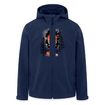 Forest Fox Foxes Child Children Fairy Tale Forest Animals - Men’s Recycled Softshell Jacket by Stanley/Stella - navy - Front - AI Model Male 185 light (185cm)
