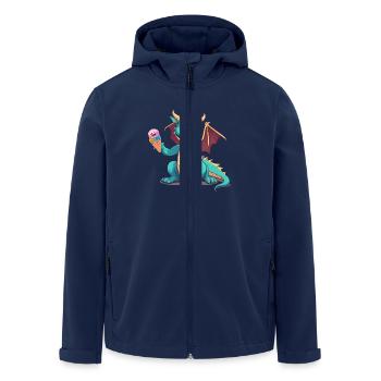 Drache Drachen Kind Kinder Eiskrem Baby - Recycelte Männer Softshell-Jacke von Stanley/Stella - Navy - Vorne - AI Model Male 185 light (185cm)