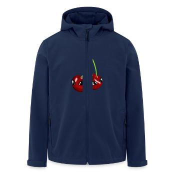 Cherry Cherries Eyes Face Fruit Fruits Summer - Men’s Recycled Softshell Jacket by Stanley/Stella - navy - Front - AI Model Male 185 light (185cm)