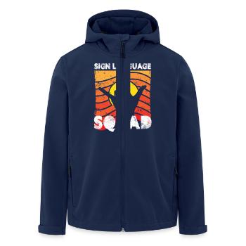 sign language squad Design for a sign language - Men’s Recycled Softshell Jacket by Stanley/Stella - navy - Front - AI Model Male 185 light (185cm)