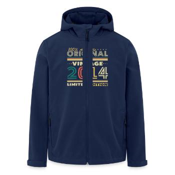 2014 Vintage Retro Birthday Gift - Men’s Recycled Softshell Jacket by Stanley/Stella - navy - Front - AI Model Male 185 light (185cm)