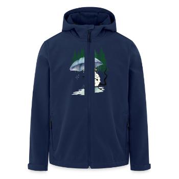 Hiking Mouse Umbrella Hike Forest Nature - Men’s Recycled Softshell Jacket by Stanley/Stella - navy - Front - AI Model Male 185 light (185cm)