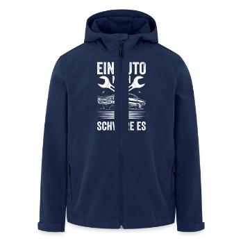 Ein Auto noch ich schwöre es 01 - Recycelte Männer Softshell-Jacke von Stanley/Stella - Navy - Vorne - AI Model Male 185 light (185cm)