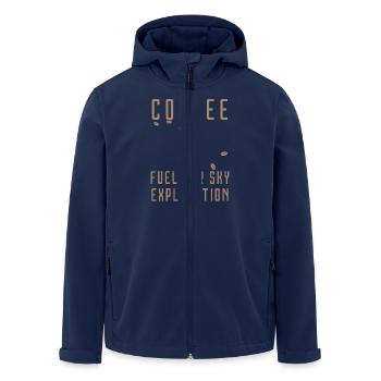 coffee fuel for sky exploration - Men’s Recycled Softshell Jacket by Stanley/Stella - navy - Front - AI Model Male 185 light (185cm)
