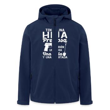 I have a beautiful daughter a weapon a shovel - Men’s Recycled Softshell Jacket by Stanley/Stella - navy - Front - AI Model Male 185 light (185cm)