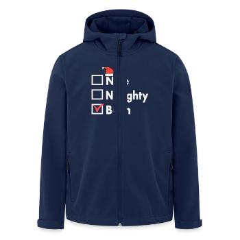Christmas Nice Naughty Bruh Funny Xmas List - Men’s Recycled Softshell Jacket by Stanley/Stella - navy - Front - AI Model Male 185 light (185cm)