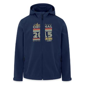 Original 2015 Vintage Retro Anniversary Gift - Men’s Recycled Softshell Jacket by Stanley/Stella - navy - Front - AI Model Male 185 light (185cm)