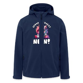 Licorne drôle avec dicton - Veste softshell homme en polyester recyclé Stanley/Stella - marine - Devant - AI Model Male 185 light (185cm)