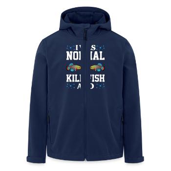 I was normal 2 killifish ago Design - Men’s Recycled Softshell Jacket by Stanley/Stella - navy - Front - AI Model Male 185 light (185cm)