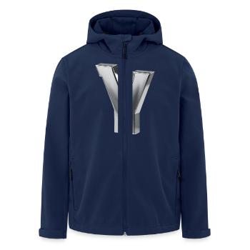 Chrome ,, Y " Metallic - Men’s Recycled Softshell Jacket by Stanley/Stella - navy - Front - AI Model Male 185 light (185cm)
