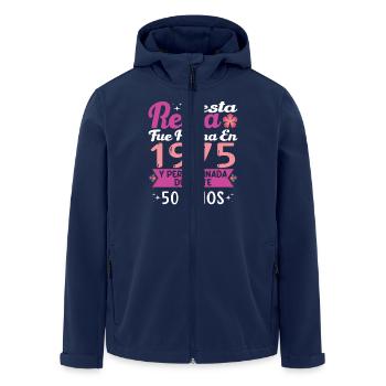 50 Years Birthday Gift Woman Made In 1975 - Men’s Recycled Softshell Jacket by Stanley/Stella - navy - Front - AI Model Male 185 light (185cm)