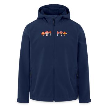Bunte Aquarell-Pilze Colorful Watercolor Mushrooms - Recycelte Männer Softshell-Jacke von Stanley/Stella - Navy - Vorne - AI Model Male 185 light (185cm)