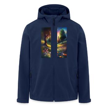 Wonderful forest graphic design - Men’s Recycled Softshell Jacket by Stanley/Stella - navy - Front - AI Model Male 185 light (185cm)