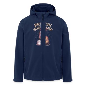 British Shorthair Mom Cat Kitten Mother - Recycelte Männer Softshell-Jacke von Stanley/Stella - Navy - Vorne - AI Model Male 185 light (185cm)