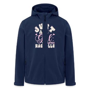 Just A Girl Who Loves Ragdolls Cat Kitten Mother - Recycelte Männer Softshell-Jacke von Stanley/Stella - Navy - Vorne - AI Model Male 185 light (185cm)