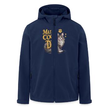 Maine Coon Dad Father Kitten Cat - Men’s Recycled Softshell Jacket by Stanley/Stella - navy - Front - AI Model Male 185 light (185cm)