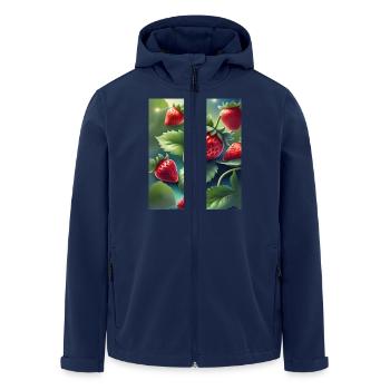 Ein Haufen frisch gepflückter Erdbeeren - Recycelte Männer Softshell-Jacke von Stanley/Stella - Navy - Vorne - AI Model Male 185 light (185cm)