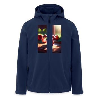 I love strawberries - Men’s Recycled Softshell Jacket by Stanley/Stella - navy - Front - AI Model Male 185 light (185cm)