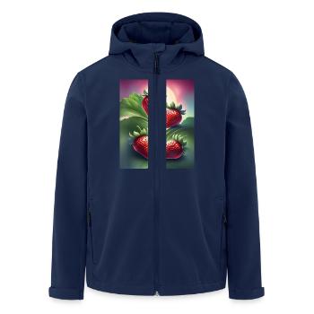 Vier leckere Erdbeeren - Recycelte Männer Softshell-Jacke von Stanley/Stella - Navy - Vorne - AI Model Male 185 light (185cm)