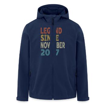 Vintage Legend Since November 2007, 17th birthday - Men’s Recycled Softshell Jacket by Stanley/Stella - navy - Front - AI Model Male 185 light (185cm)