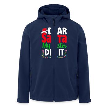 Dear Santa My Sister Did It Christmas Naugthy - Men’s Recycled Softshell Jacket by Stanley/Stella - navy - Front - AI Model Male 185 light (185cm)