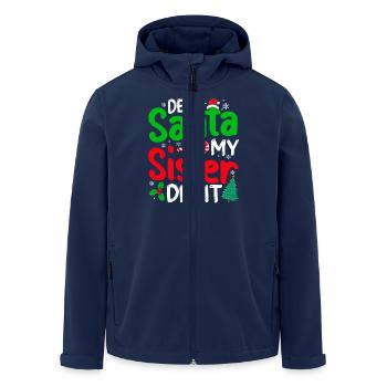 Dear Santa My Sister Did It Naugthy Christmas - Men’s Recycled Softshell Jacket by Stanley/Stella - navy - Front - AI Model Male 185 light (185cm)