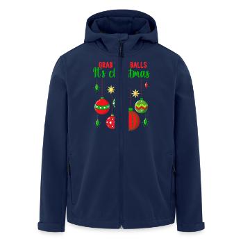 Grab Your Balls It's Christmas Tree Baubles - Recycelte Männer Softshell-Jacke von Stanley/Stella - Navy - Vorne - AI Model Male 185 light (185cm)