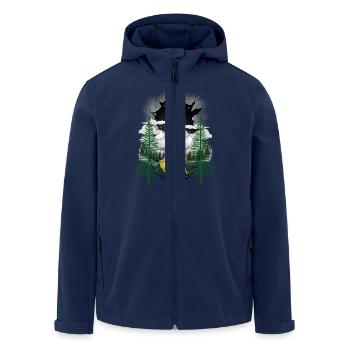 Grenouille grenouilles hamac chill amoureux de la nature - Veste softshell homme en polyester recyclé Stanley/Stella - marine - Devant - AI Model Male 185 light (185cm)