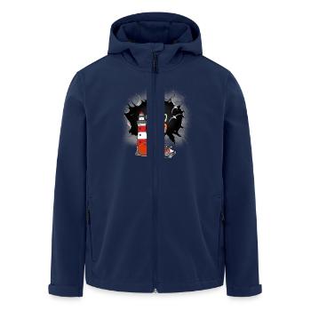 Seemann Fuchs Matrose maritim - Recycelte Männer Softshell-Jacke von Stanley/Stella - Navy - Vorne - AI Model Male 185 light (185cm)