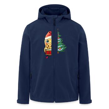 Peanut Gnome Gnome Drum Christmas Santa - Men’s Recycled Softshell Jacket by Stanley/Stella - navy - Front - AI Model Male 185 light (185cm)