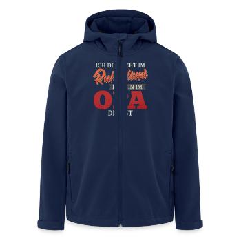 Opi BIN NICHT IM RUHESTAND BIN IM OPA DIENST - Recycelte Männer Softshell-Jacke von Stanley/Stella - Navy - Vorne - AI Model Male 185 light (185cm)