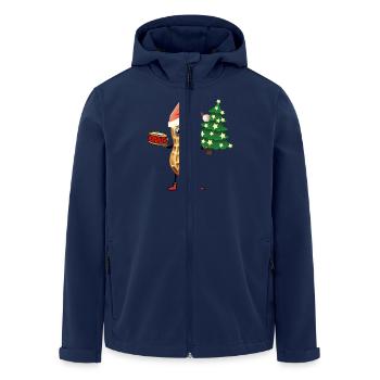 Nikolaus Weihnachtsmann Tannenbaum Erdnuss Kind - Recycelte Männer Softshell-Jacke von Stanley/Stella - Navy - Vorne - AI Model Male 185 light (185cm)