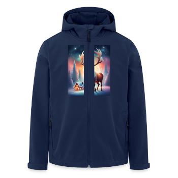 Rentiere aus dem Dorf des Weihnachtsmanns - Recycelte Männer Softshell-Jacke von Stanley/Stella - Navy - Vorne - AI Model Male 185 light (185cm)