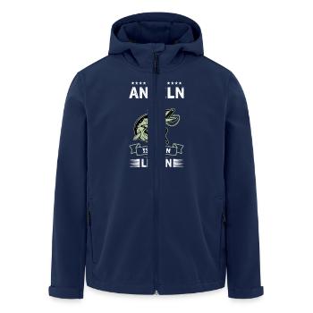 HECHT ANGELN IST MEIN LEBEN Angler Outfit Hecht - Recycelte Männer Softshell-Jacke von Stanley/Stella - Navy - Vorne - AI Model Male 185 light (185cm)