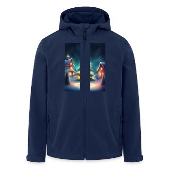 Das Dorf des Weihnachtsmanns - Recycelte Männer Softshell-Jacke von Stanley/Stella - Navy - Vorne - AI Model Male 185 light (185cm)
